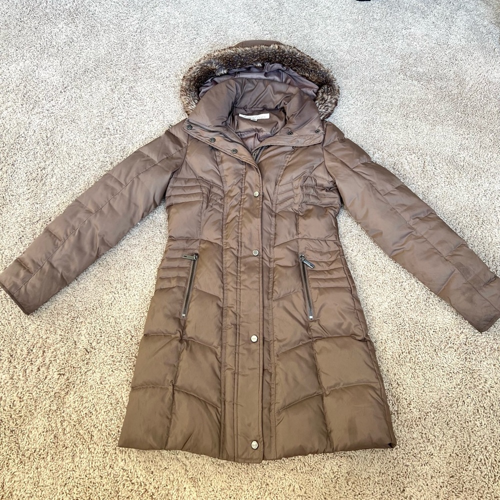 2 Items for $29! Kenneth Cole Taupe Hooded Women's Puffy Jacket